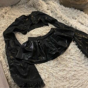Black Shiny 3 Piece Rave Exotic Stripper Outfit